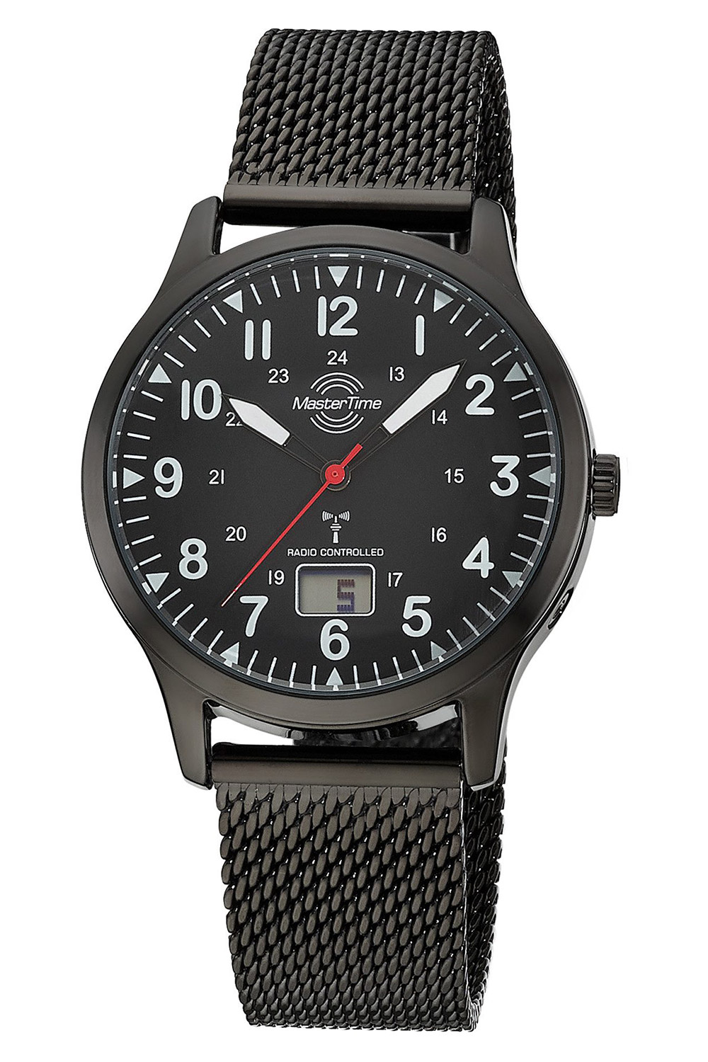 Master Time MTGA-10960-22M Herren-Funkuhr Super Power Aviation Schwarz