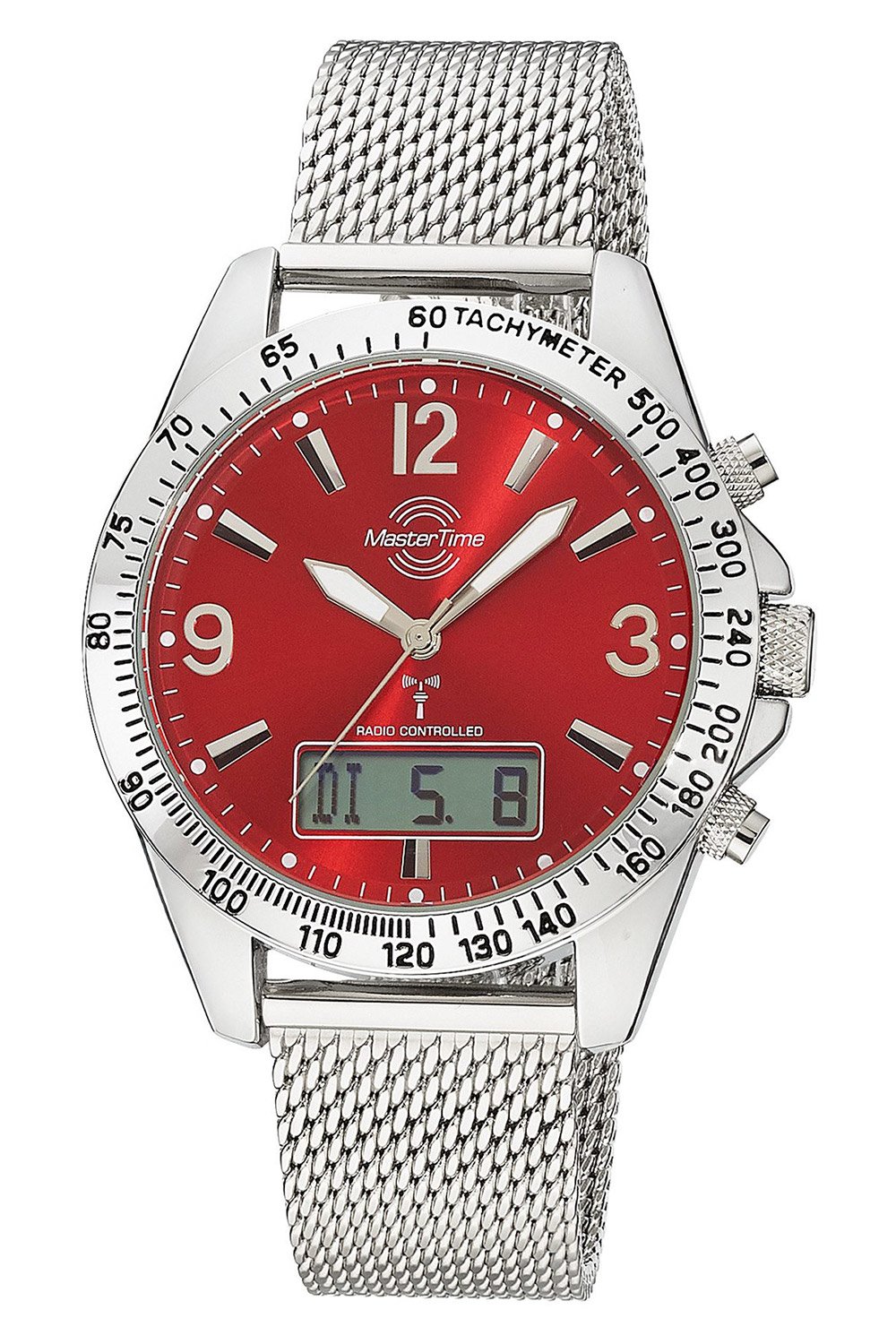 Master Time MTGA-10962-82M Herren-Armbanduhr Funk Sporty Big Date Chrono Rot Master Time MTGA-10962-82M Herren-Armbanduhr Funk Sporty Big Date Chrono Rot