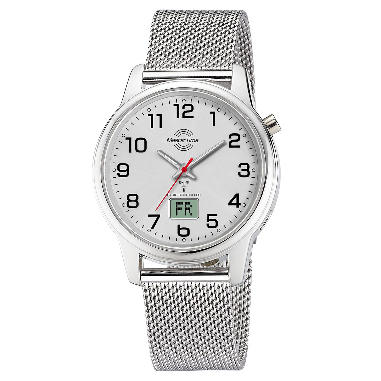 Master Time MTLA-101001-42M Damenuhr Funk Lady Line Mesh Silberfarben
