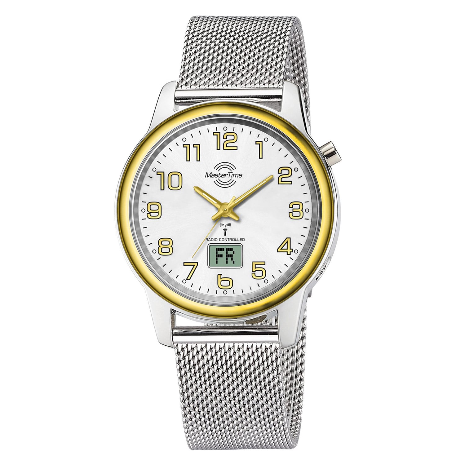 Master Time MTLA-101003-42M Funkuhr für Damen Lady Line Mesh Zweifarbig
