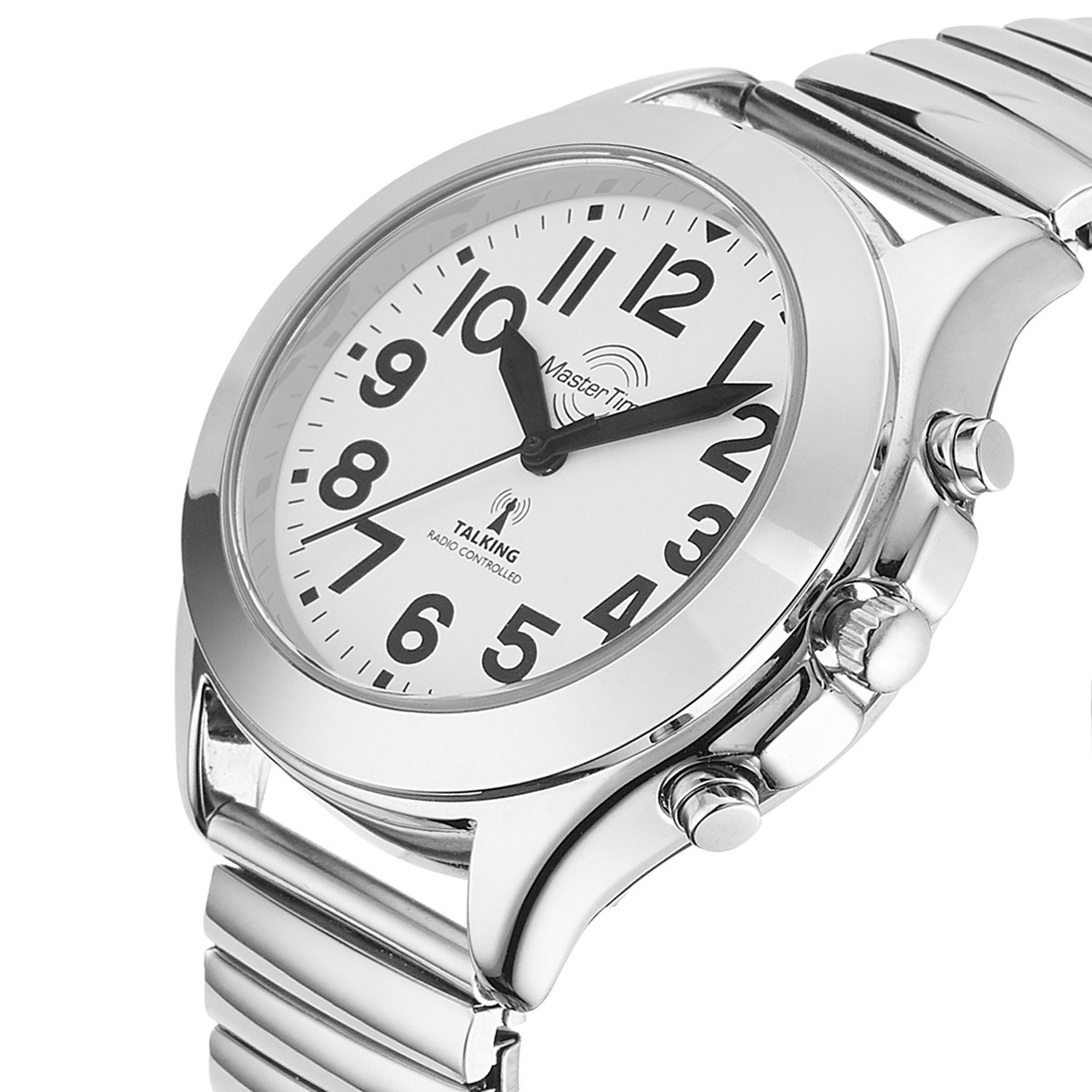 PRO DAMEN Sprechende Armbanduhr Uhr Funkuhr Lederarmband Seniorenuhr  Blindenuhr, Sprechende Armbanduhren