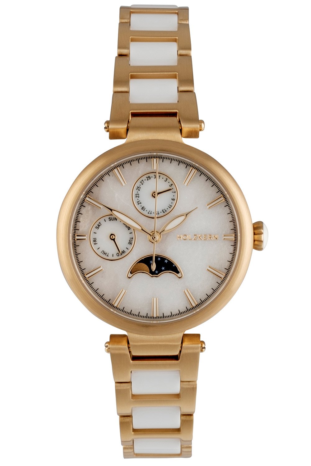 Holzkern Damenuhr Moonbow Marmor/Keramik Holzkern Damenuhr Moonbow Marmor/Keramik