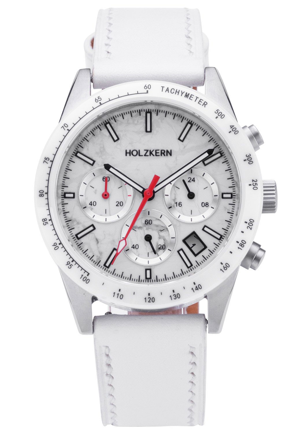 Holzkern Herrenuhr Titan Neverrest Howlith/Weiß