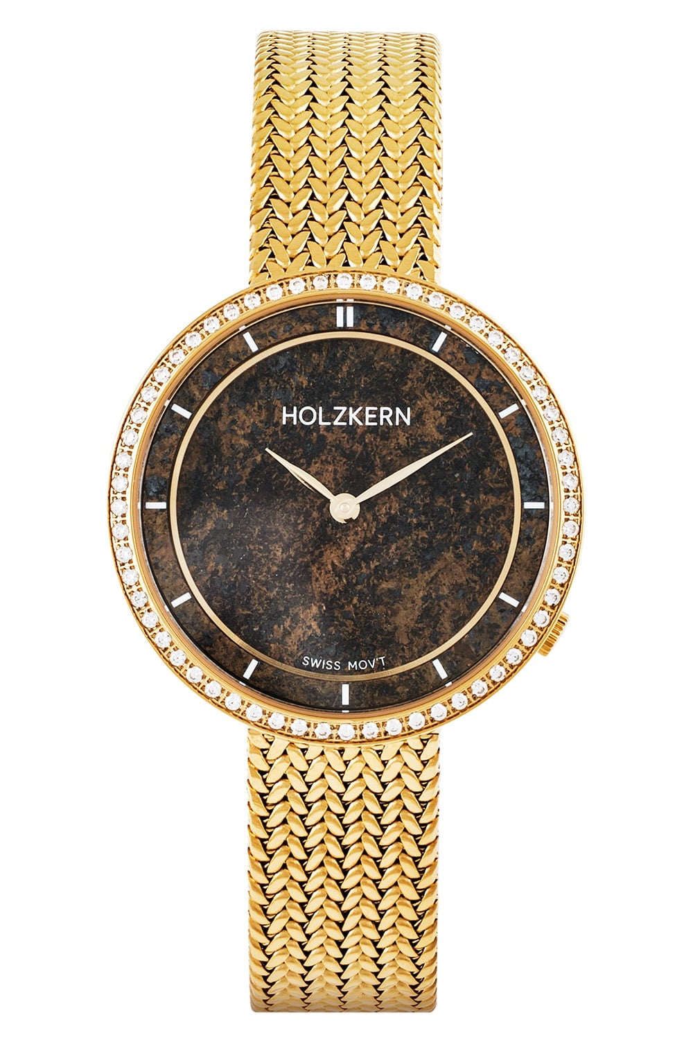 Holzkern Damenuhr Coralline Bronzit/Goldfarben mit 2 Bändern Holzkern Damenuhr Coralline Bronzit/Goldfarben mit 2 Bändern