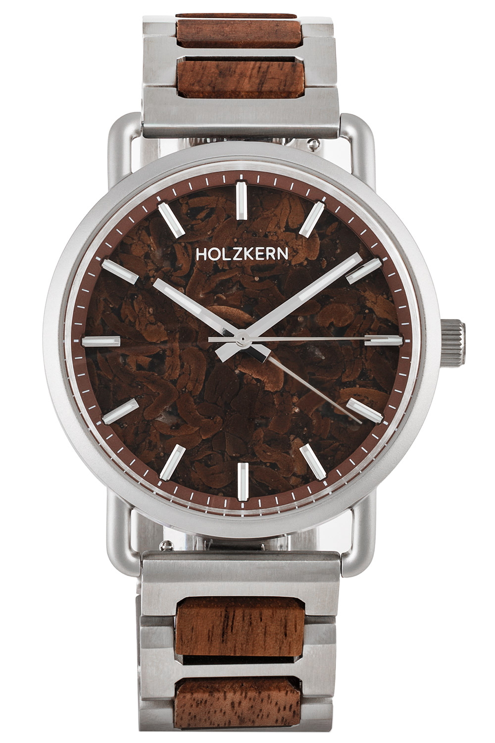Holzkern Unisex-Uhr Quarz Espressino Kaffee/Walnuss