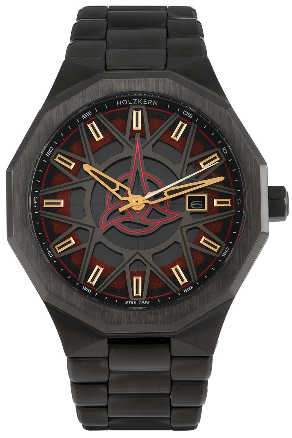 Holzkern Herrenuhr Solar Star Trek™ Klingon Jaspis/Rot Holzkern Herrenuhr Solar Star Trek™ Klingon Jaspis/Rot
