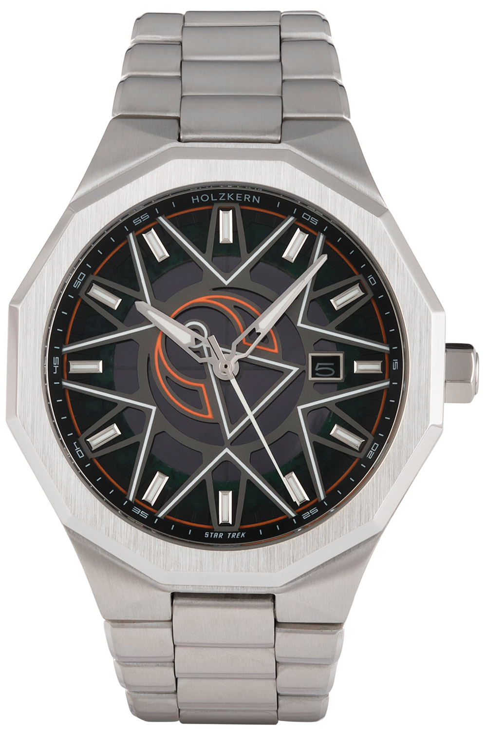 Holzkern Herrenuhr Solar Star Trek™ Vulcan Achat/Grün
