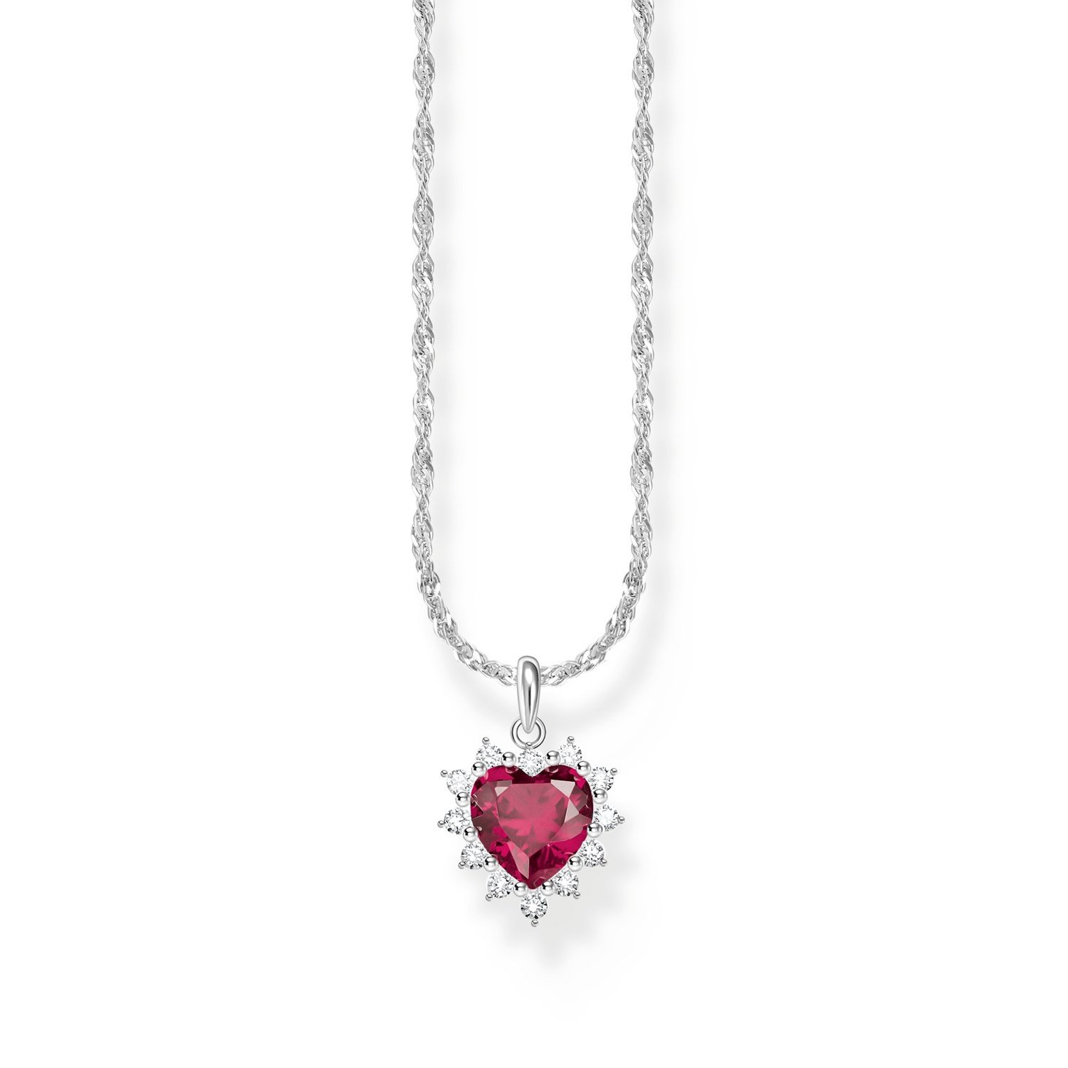 Thomas Sabo KE2305-013-10-L45V Damen-Kette mit Herz-Anhänger Romance Rot Silber