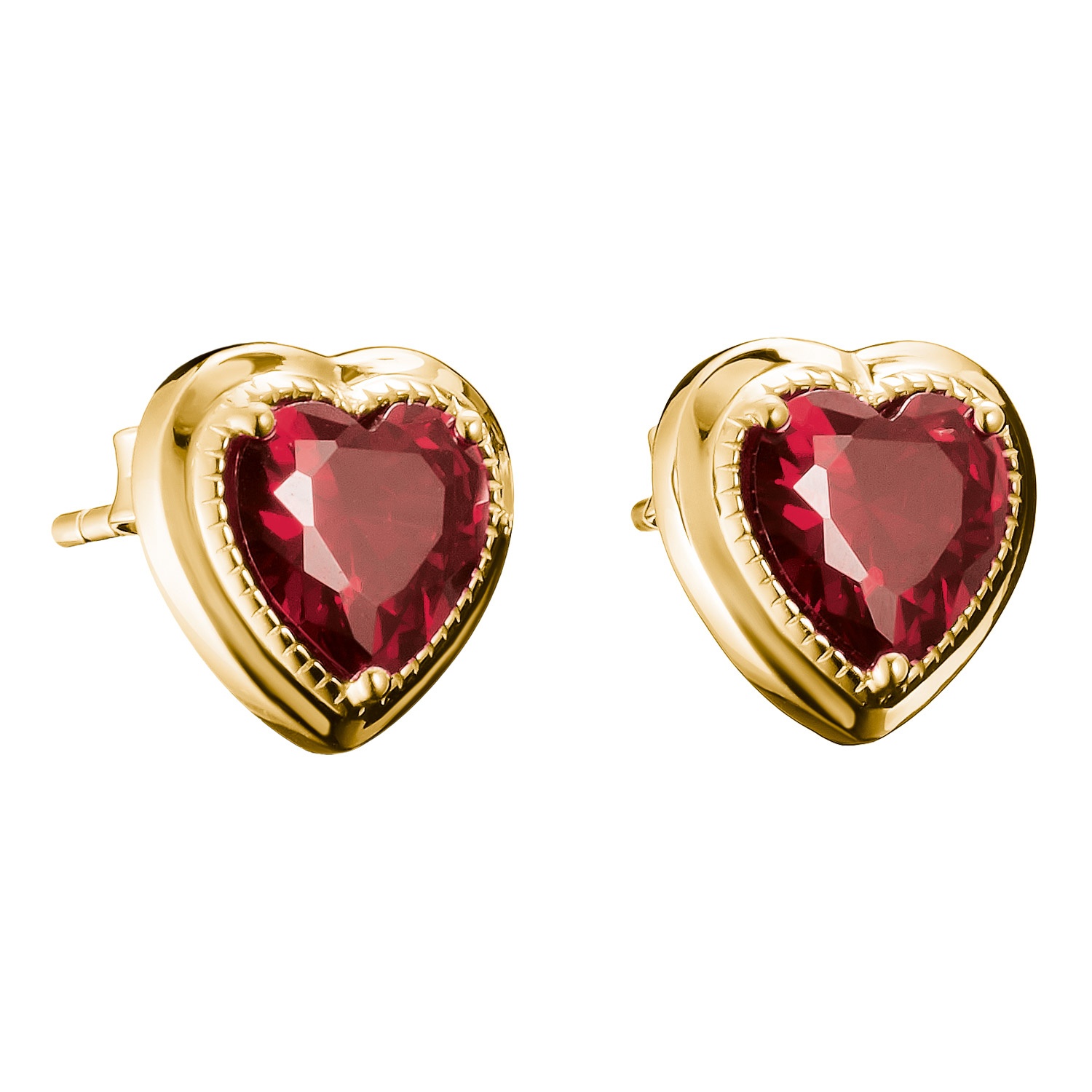 Thomas Sabo H2344-414-10 Damen-Ohrringe Ohrstecker Elyndra Herz Granatrot