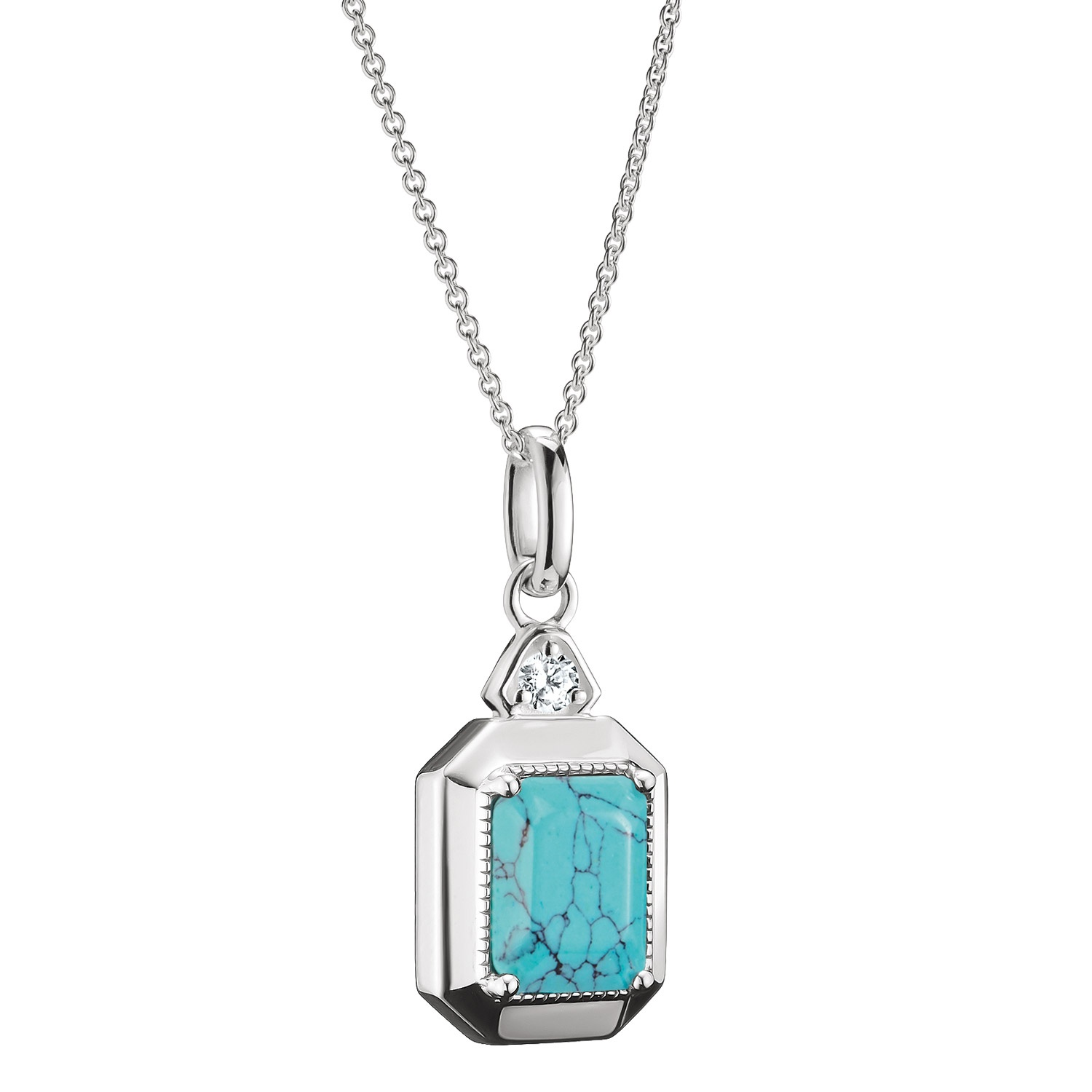 Thomas Sabo KE2366-405-17-L45V Damen-Kette Elyndra Türkisfarbenes Oktagon