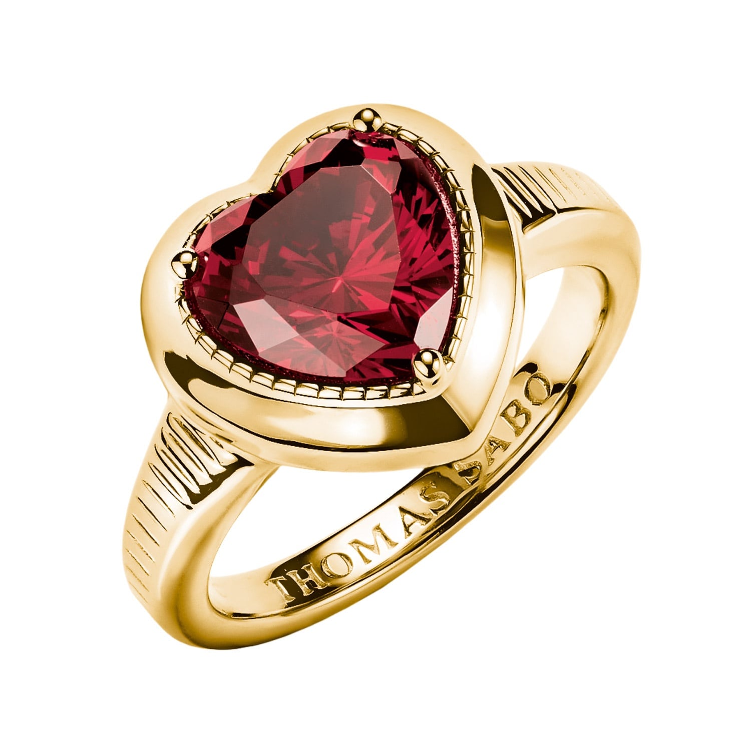 Thomas Sabo TR2524-414-10 Damen-Ring Elyndra Herz Granatrot