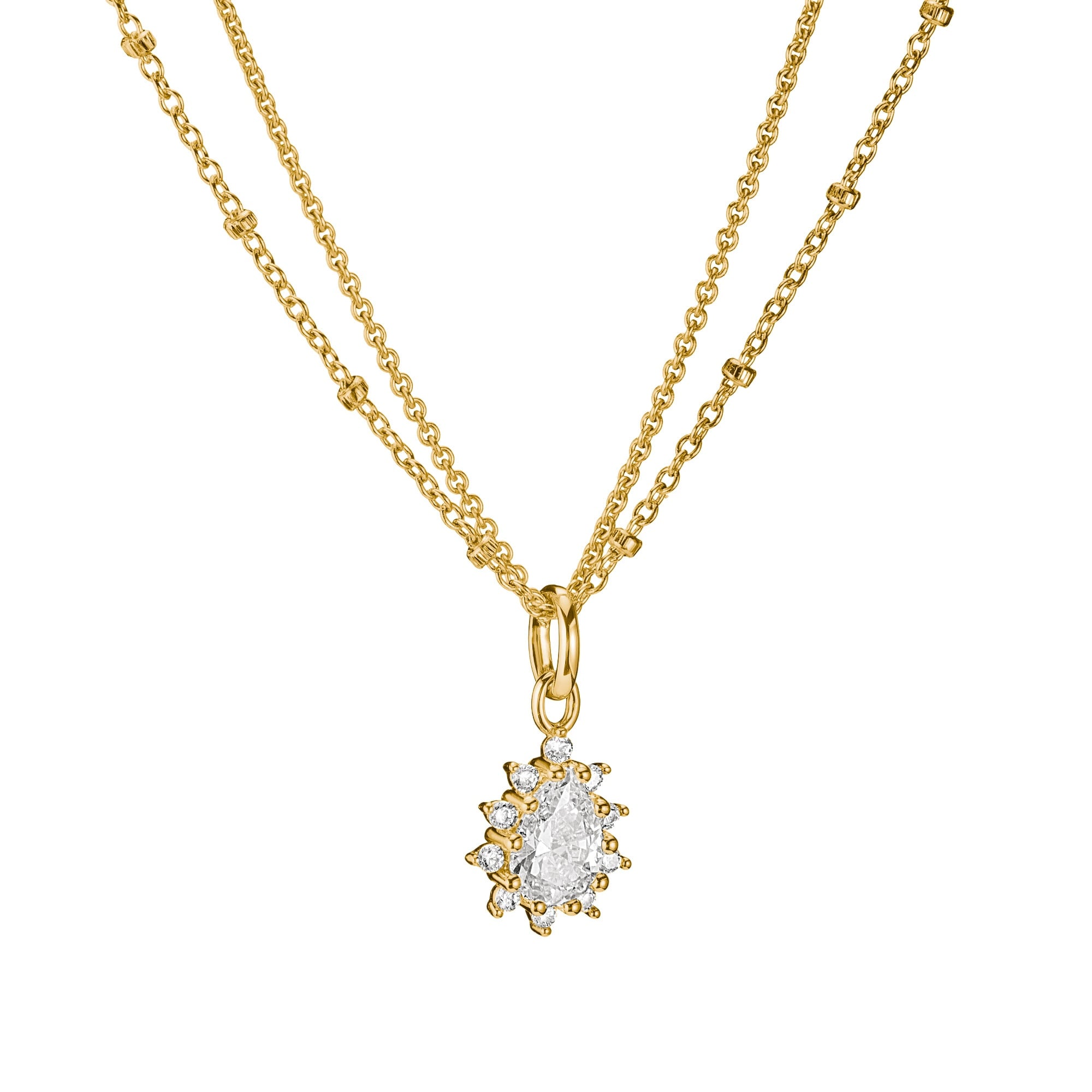 Thomas Sabo KE2294-M01-14-L45V Collier für Damen Doppelkette Zirkonia Weiß