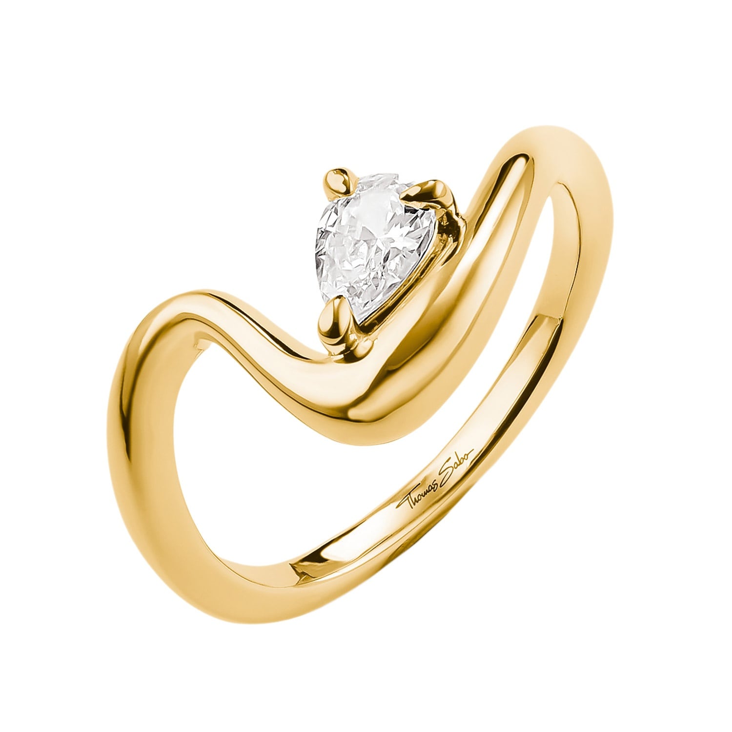 Thomas Sabo TR2543-M01-14 Damenring Goldfarben mit Zirkonia