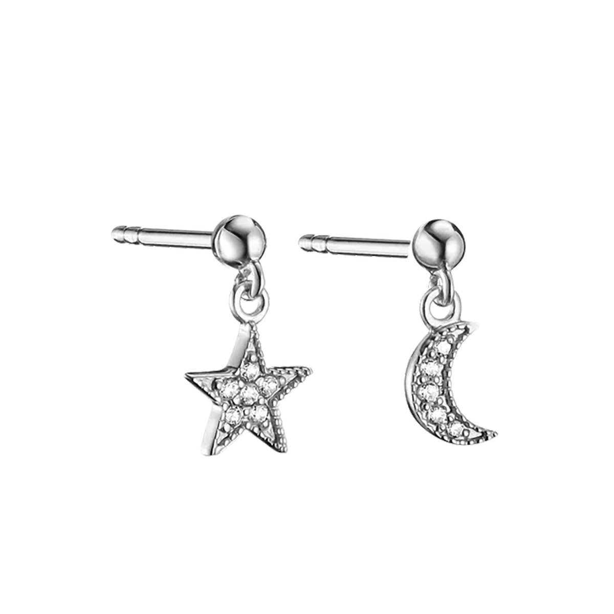 Thomas Sabo H2374-051-14 Damen-Silberohrringe Stern und Mond