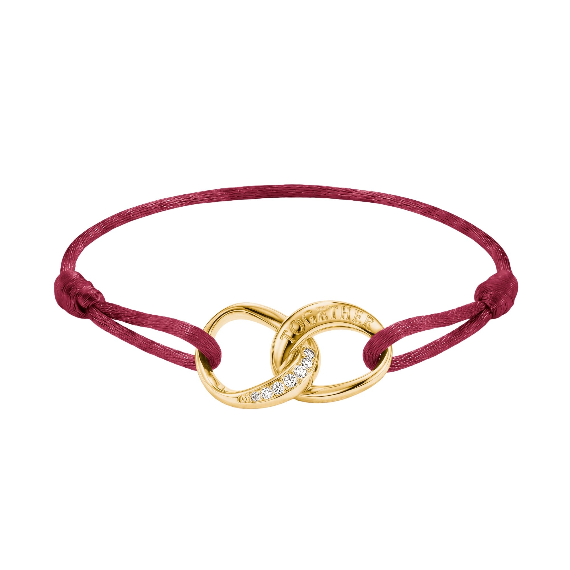 Thomas Sabo A2236-M03-10-L24V Damen Textil-Armband Together Vergoldet Rot