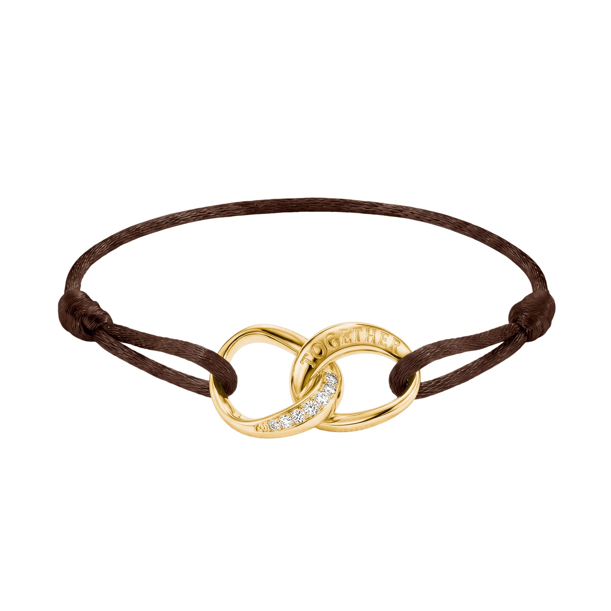 Thomas Sabo A2236-M03-2-L24V Damen Textil-Armband Together Vergoldet Braun