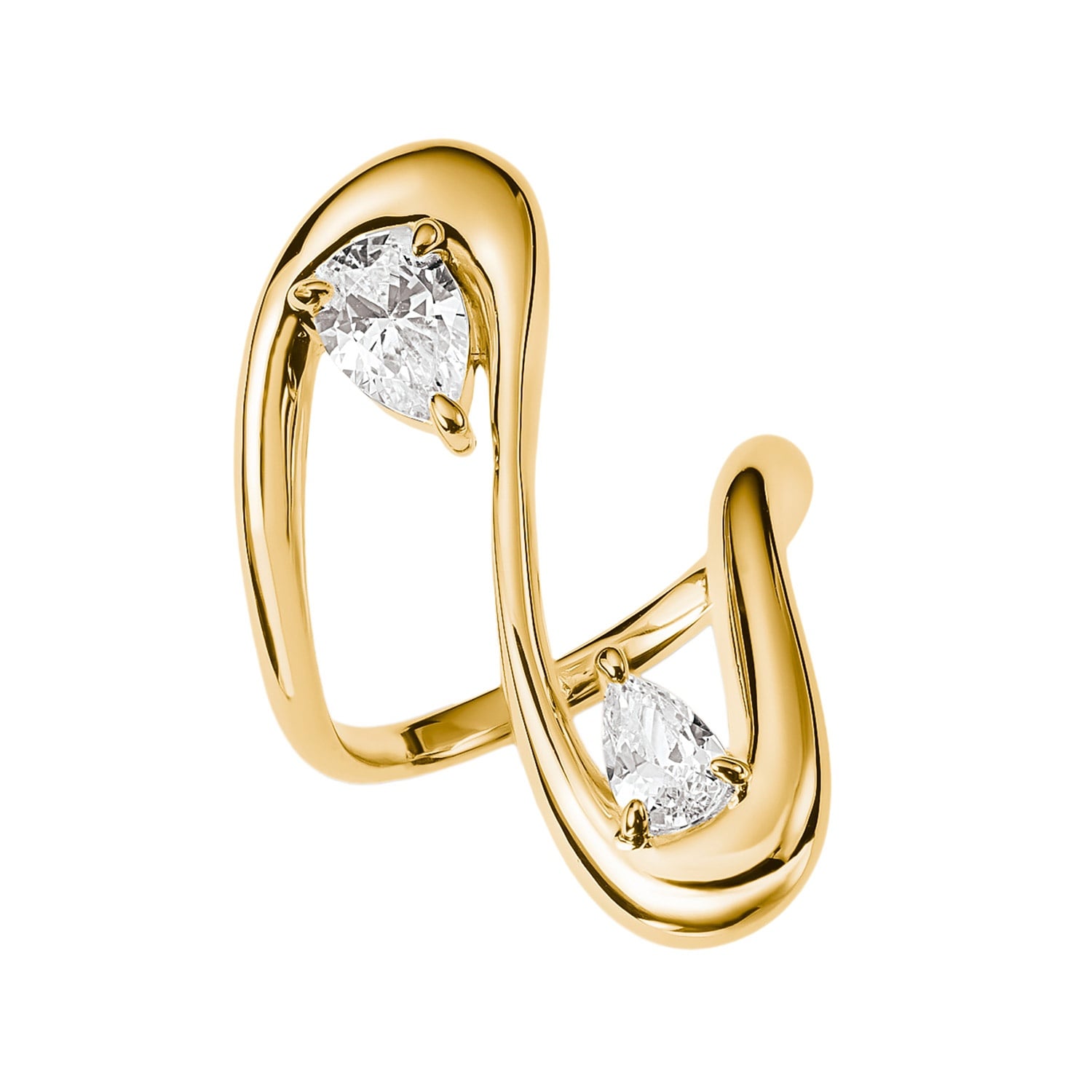 Thomas Sabo TR2545-M01-14 Damenring Geschwungen Vergoldet mit Zirkonia