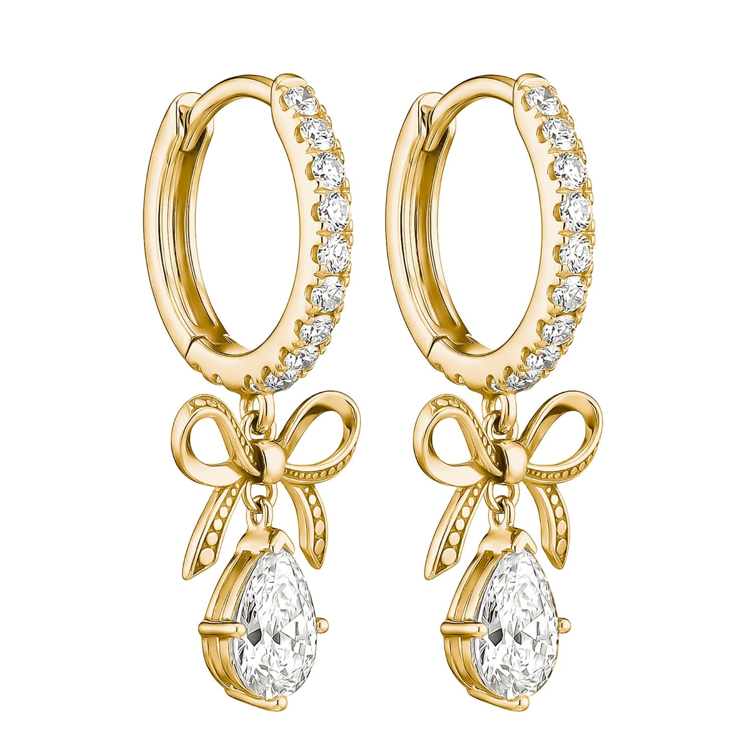 Thomas Sabo CR749-M01-14 Damen-Ohrringe Creolen Schleife mit Zirkonia Goldfarben