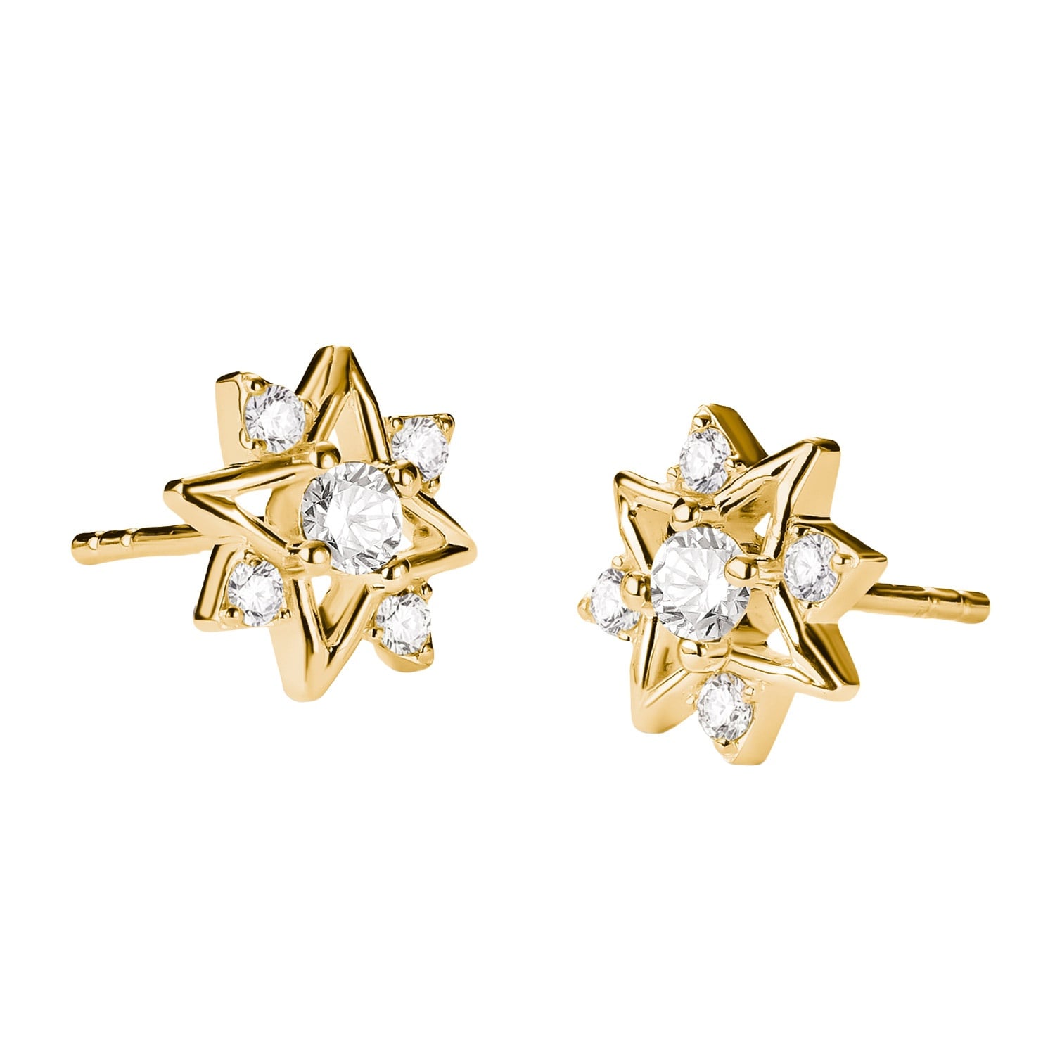 Thomas Sabo H2380-M01-14 Damen-Ohrstecker Stern Goldfarben mit Zirkonia