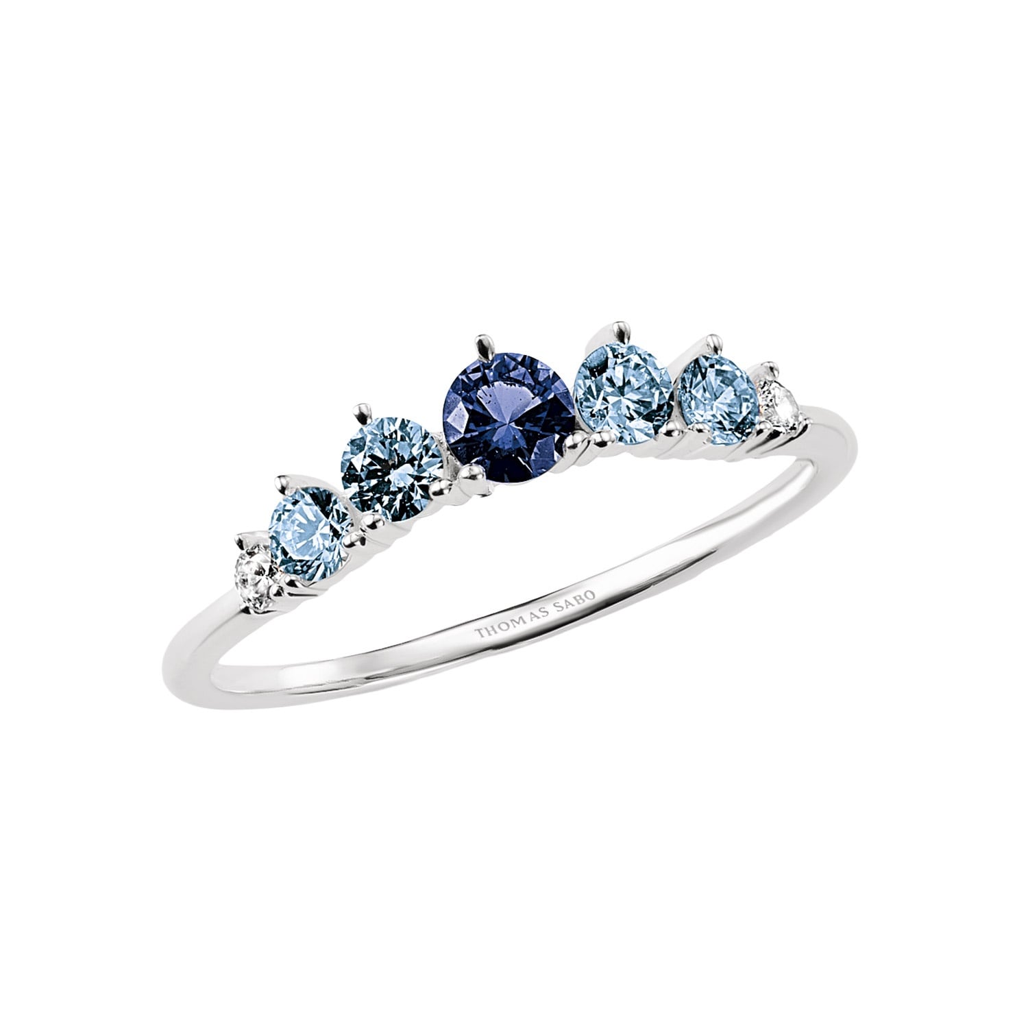 Thomas Sabo TR2551-166-1 Damenring Silber mit blauen Steinen