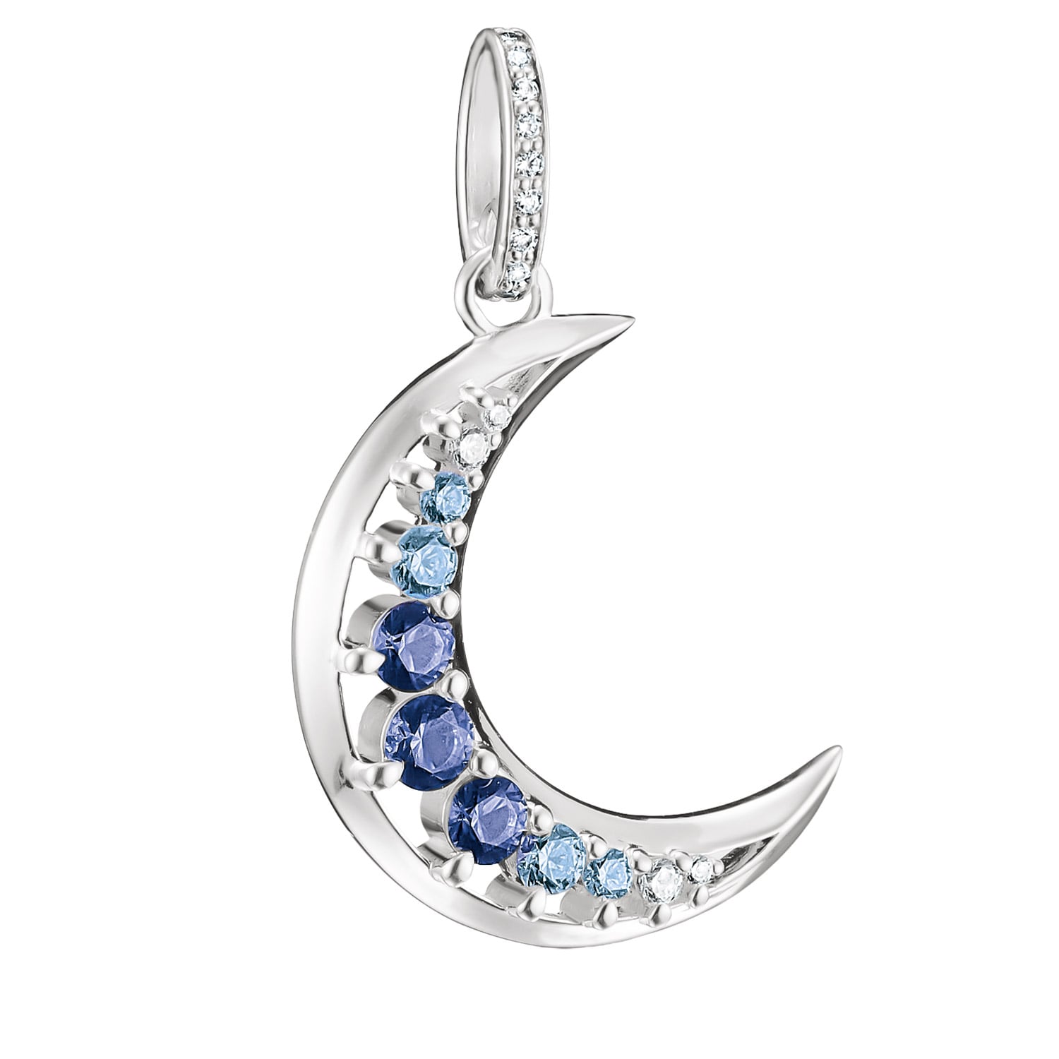Thomas Sabo PE1020-166-1 Silber Anhänger Mond mit blauen Steinen