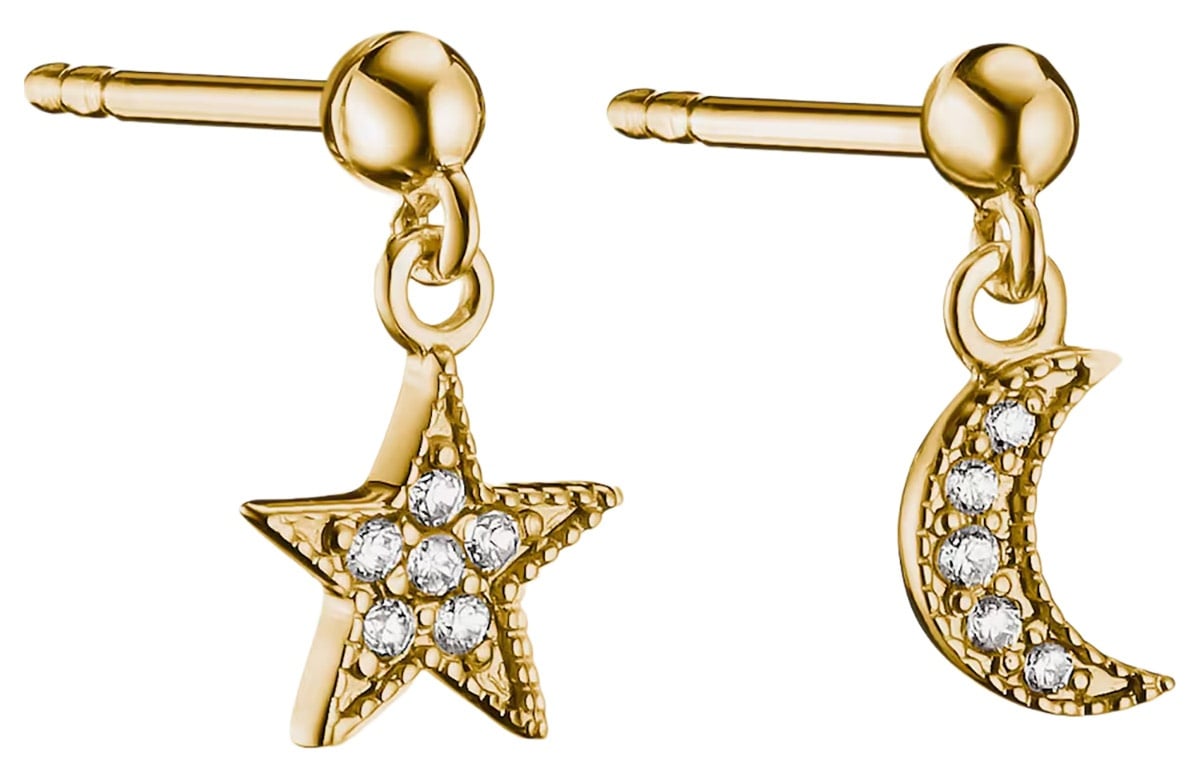 Thomas Sabo H2374-M01-14 Damenohrringe Stern und Mond Goldfarben