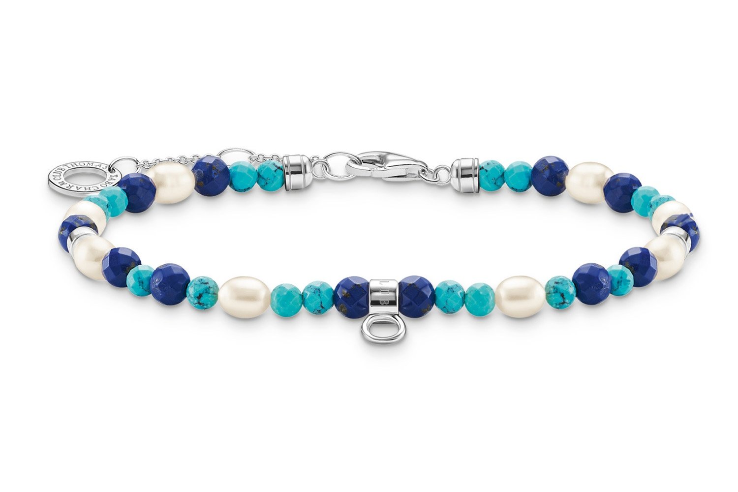 Thomas Sabo A2064-775-7-L19v Armband mit Blauen Steinen und Perlen