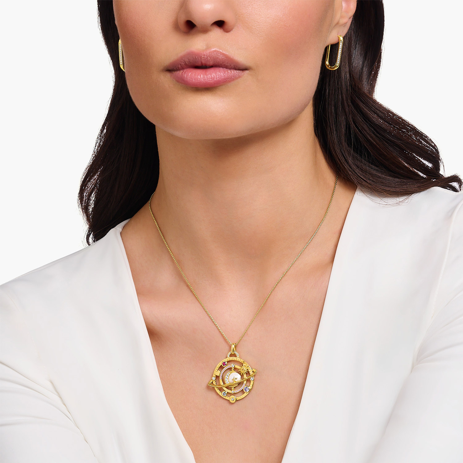 Thomas Sabo Pendant with Planetary Ring Gold Plated PE953-776-7 