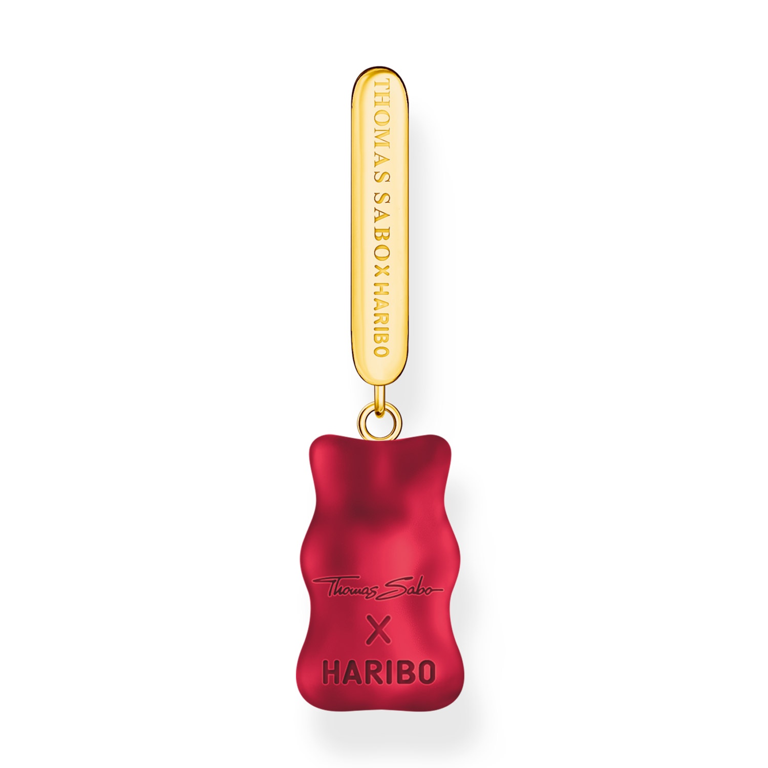 Thomas Sabo Single Hoop Earring Red Goldbear Gold Plated Silver 