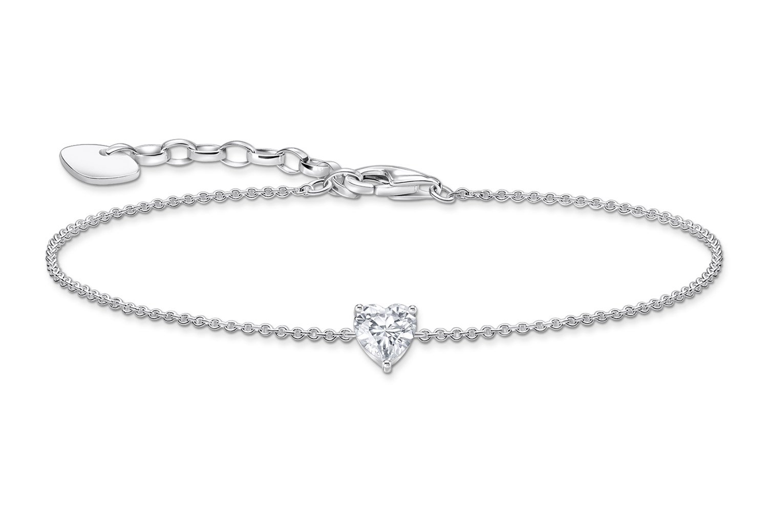 Thomas Sabo A2157-051-14-L19V Damen-Armband mit weißem Zirkonia-Herz Silber