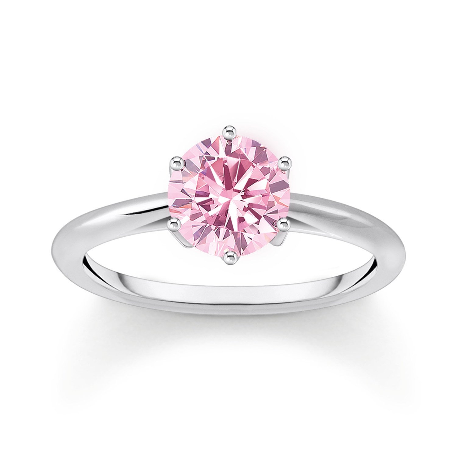 Thomas Sabo TR2474-051-9 Silber-Ring für Damen Pinkfarbener Stein