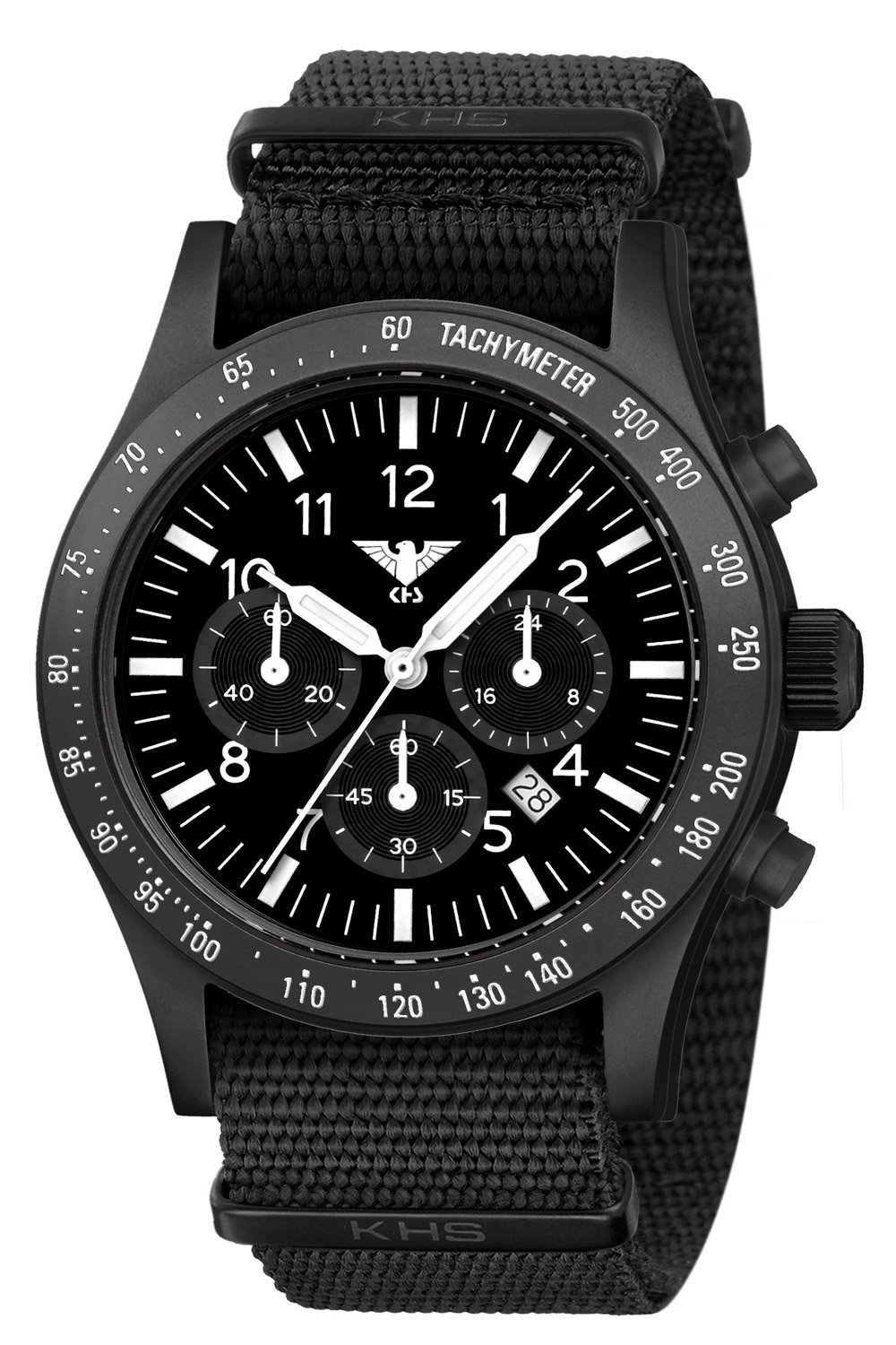 KHS PLABSSC.NB Herrenuhr Platoon Solar Chronograph Natoband Schwarz