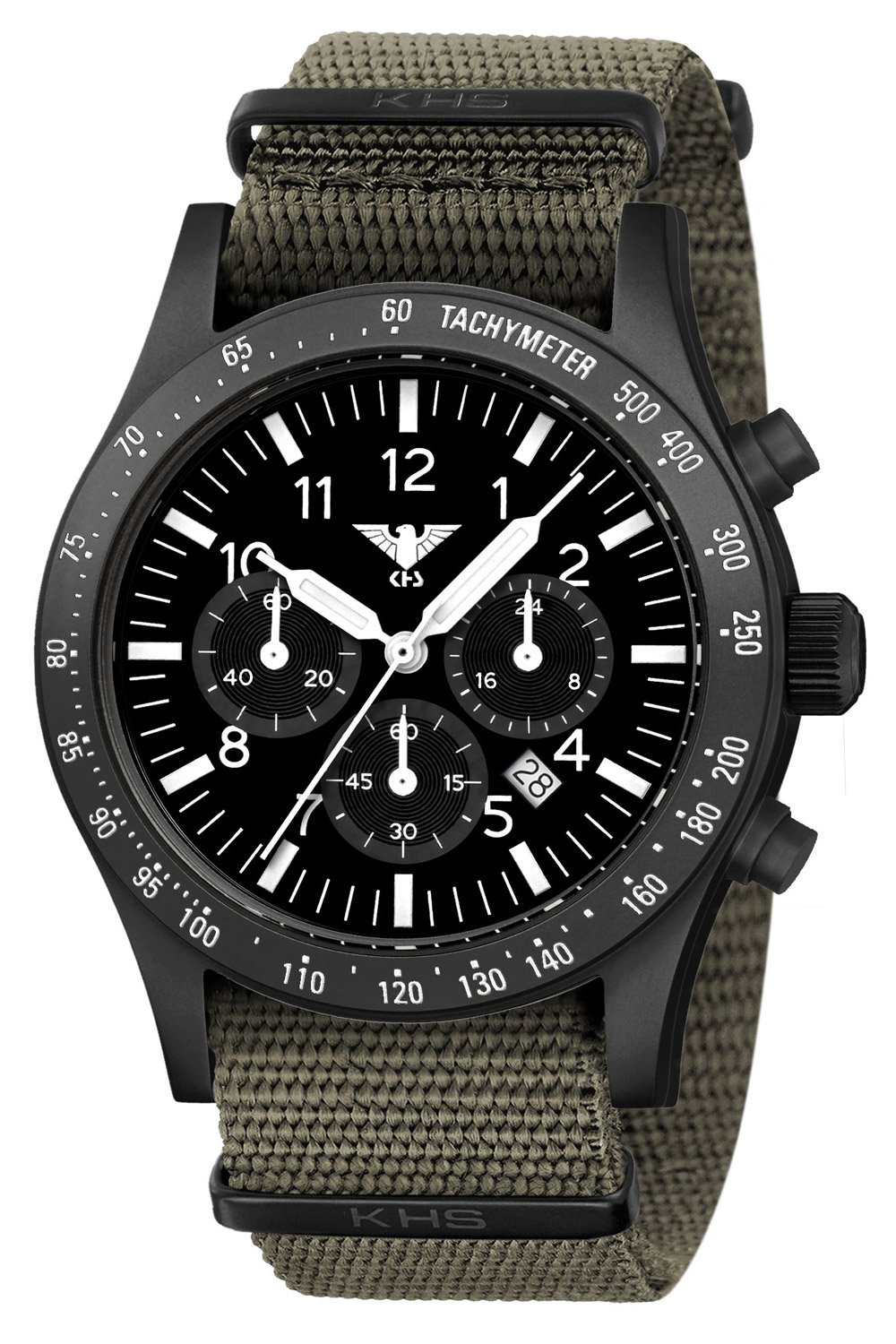 KHS PLABSSC.NSGO Herren-Solaruhr Platoon Chronograph Natoband Grau