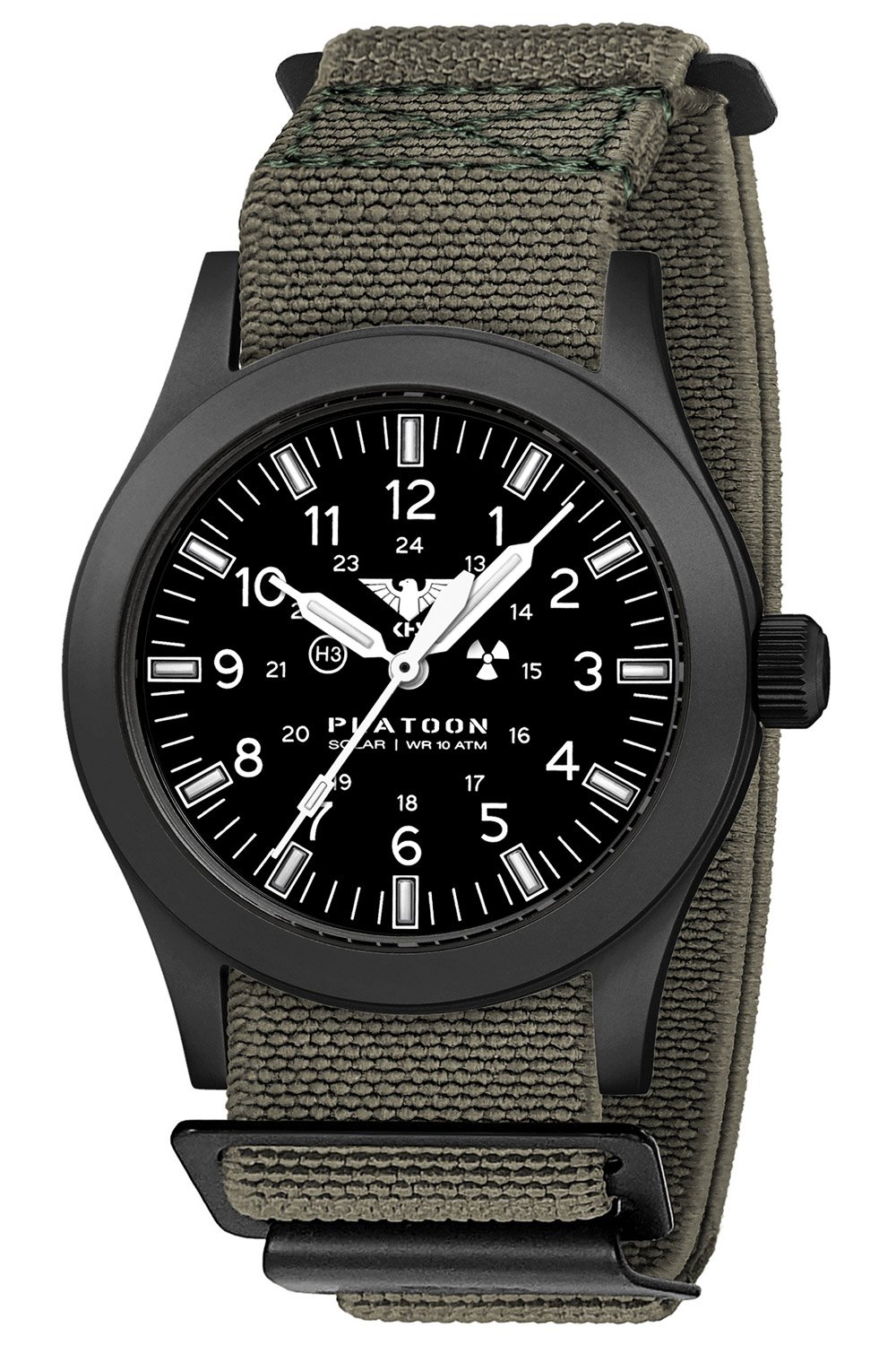 KHS PLABSSF.DFSGO Herrenuhr Platoon Solar Flex-Textilband Grau