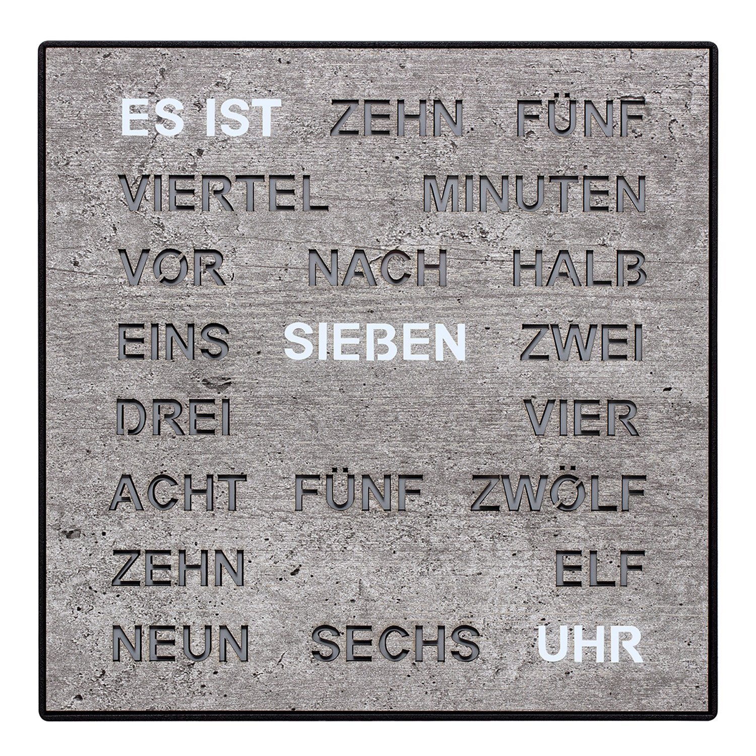 Filius 0401-7 Wortuhr Tisch- und Wanduhr Betongrau 28 cm