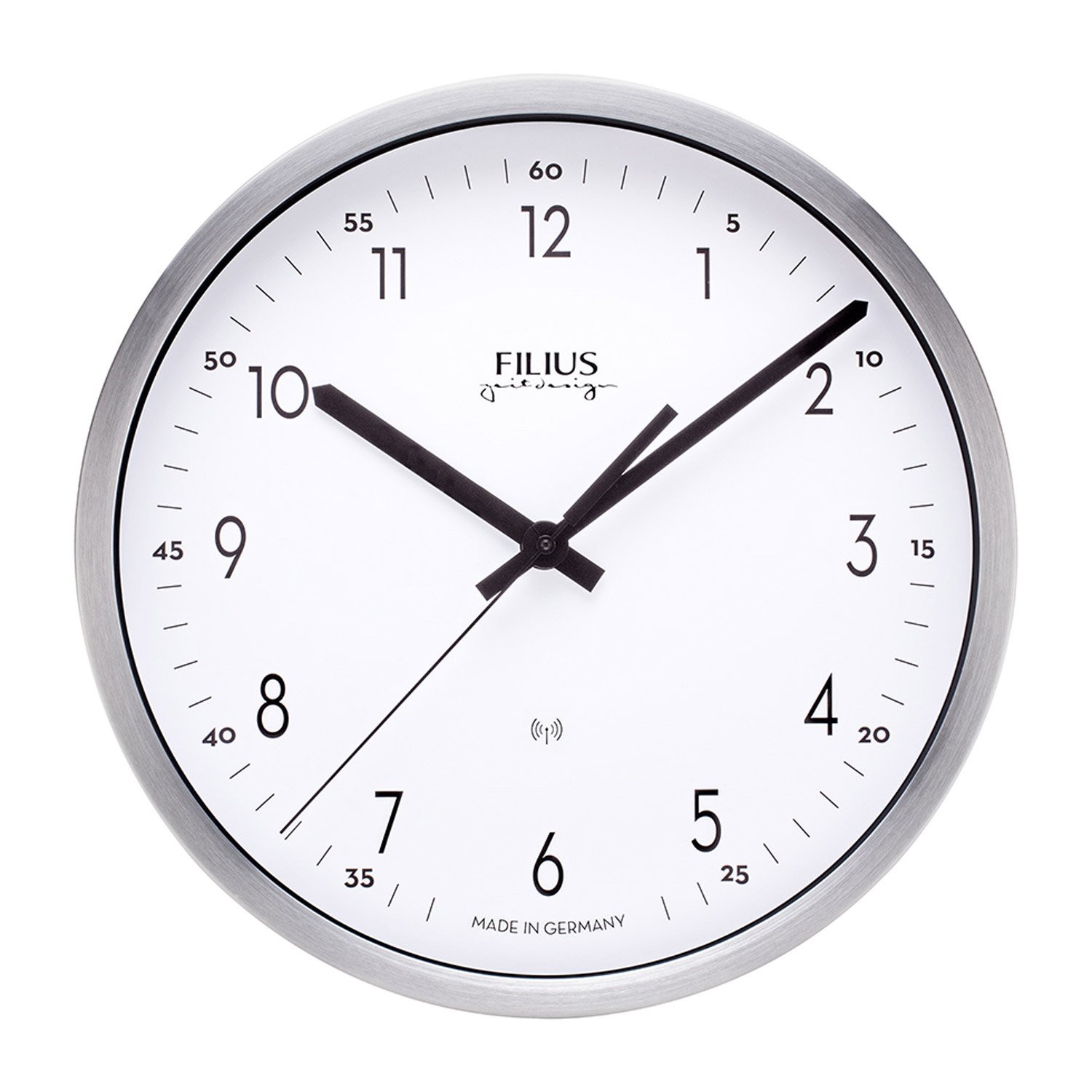 Filius 0301-19 Funk-Wanduhr 30 cm Silberfarben