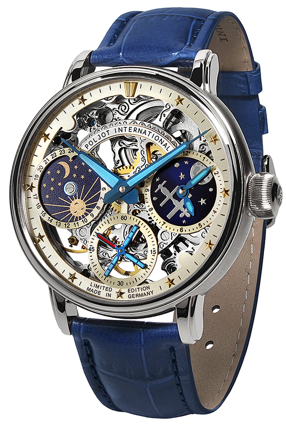 Poljot International 9931.2940566 Herrenuhr Handaufzug Orbita Blau