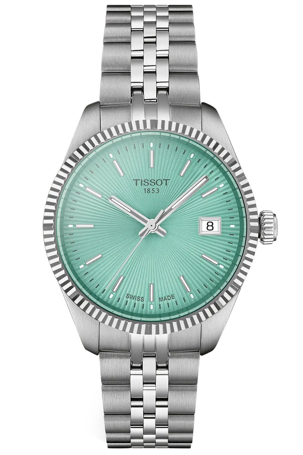 Tissot T156.210.11.091.00 Damenuhr Quarz Ballade 34 mm Stahl/Mintgrün