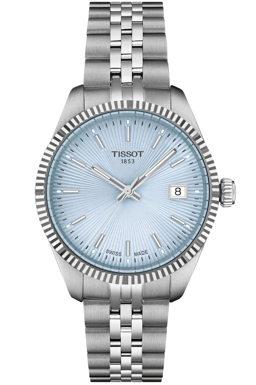 Tissot T156.210.11.351.00 Damenuhr Quarz Ballade 34 mm Stahl/Hellblau