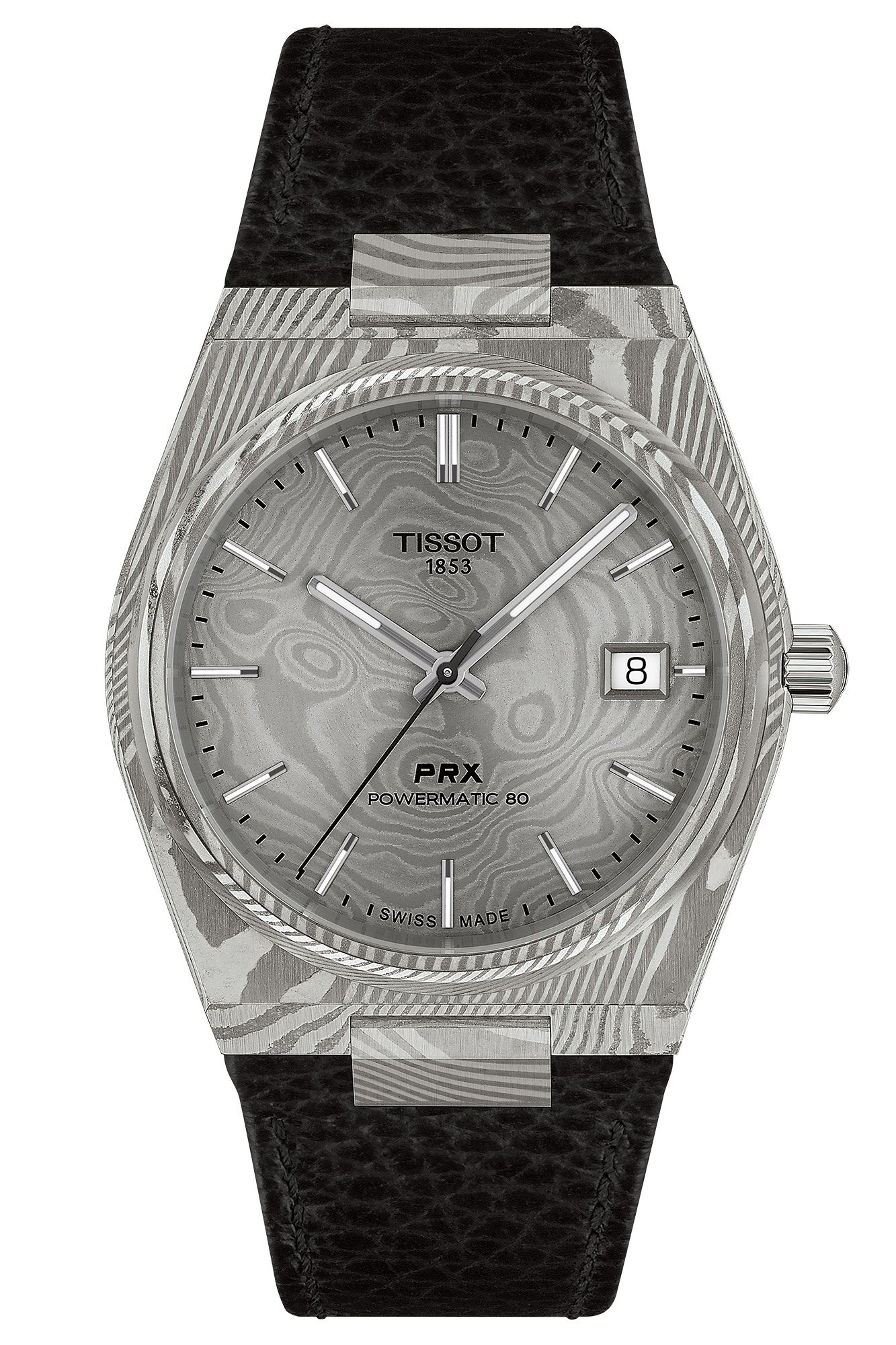 Tissot T137.807.96.081.00 Herrenuhr PRX 38 mm Powermatic 80 Damaszenerstahl