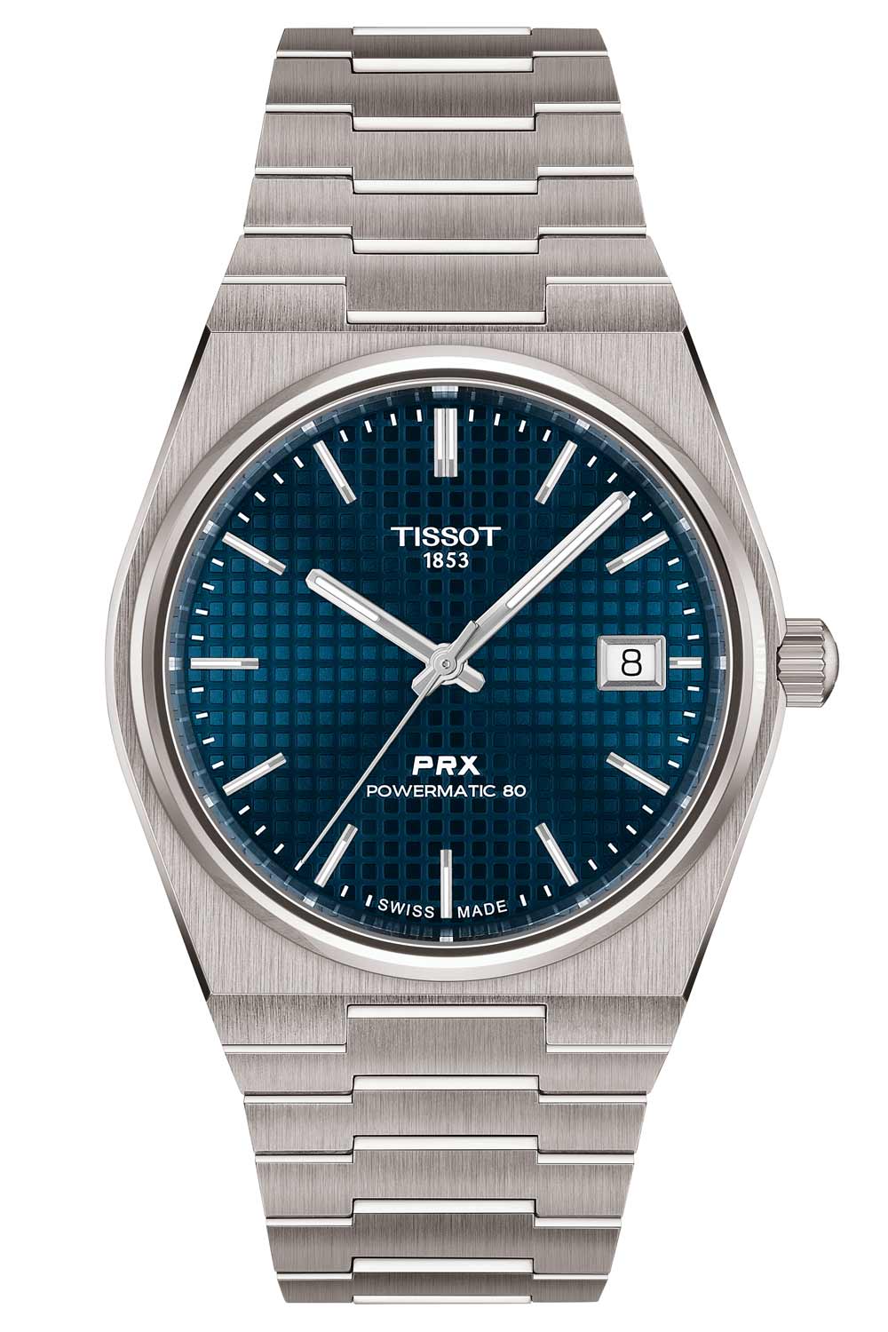 Tissot T137.807.44.041.00 Herrenuhr PRX 38 mm Automatik Titan/Blau