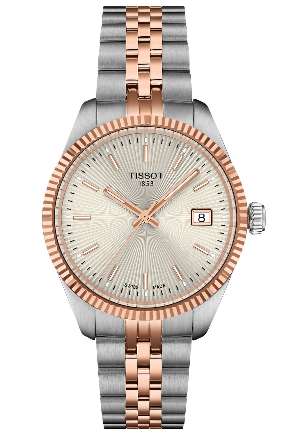Tissot T156.210.22.031.01 Damenuhr Quarz Ballade 34 mm Stahl/Roségoldfarben