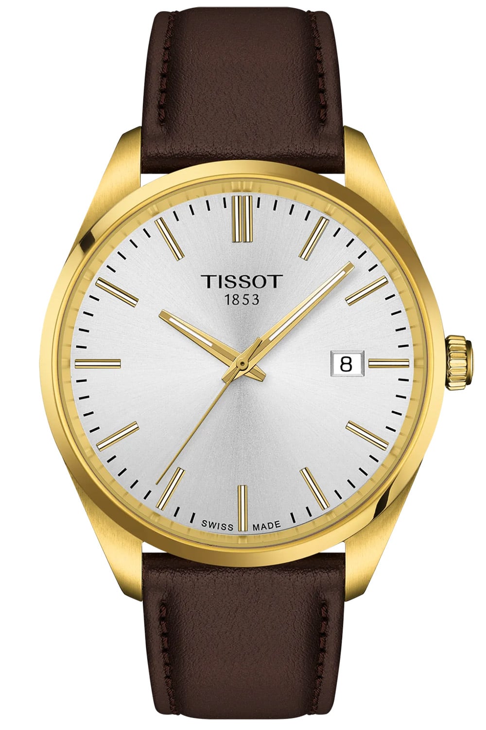 Tissot T1504103639100 Herrenarmbanduhr PR 100 40 mm Braun/Goldfarben