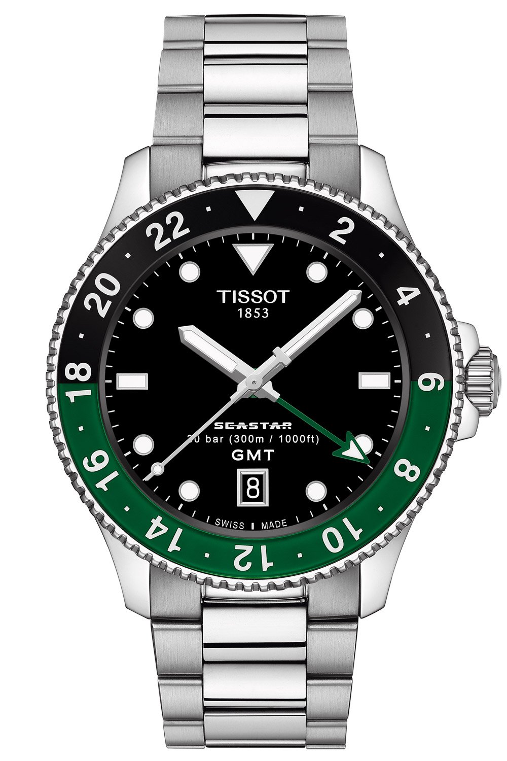 Tissot T120.852.11.051.00 Unisex Taucheruhr Seastar 1000 GMT Schwarz/Grün