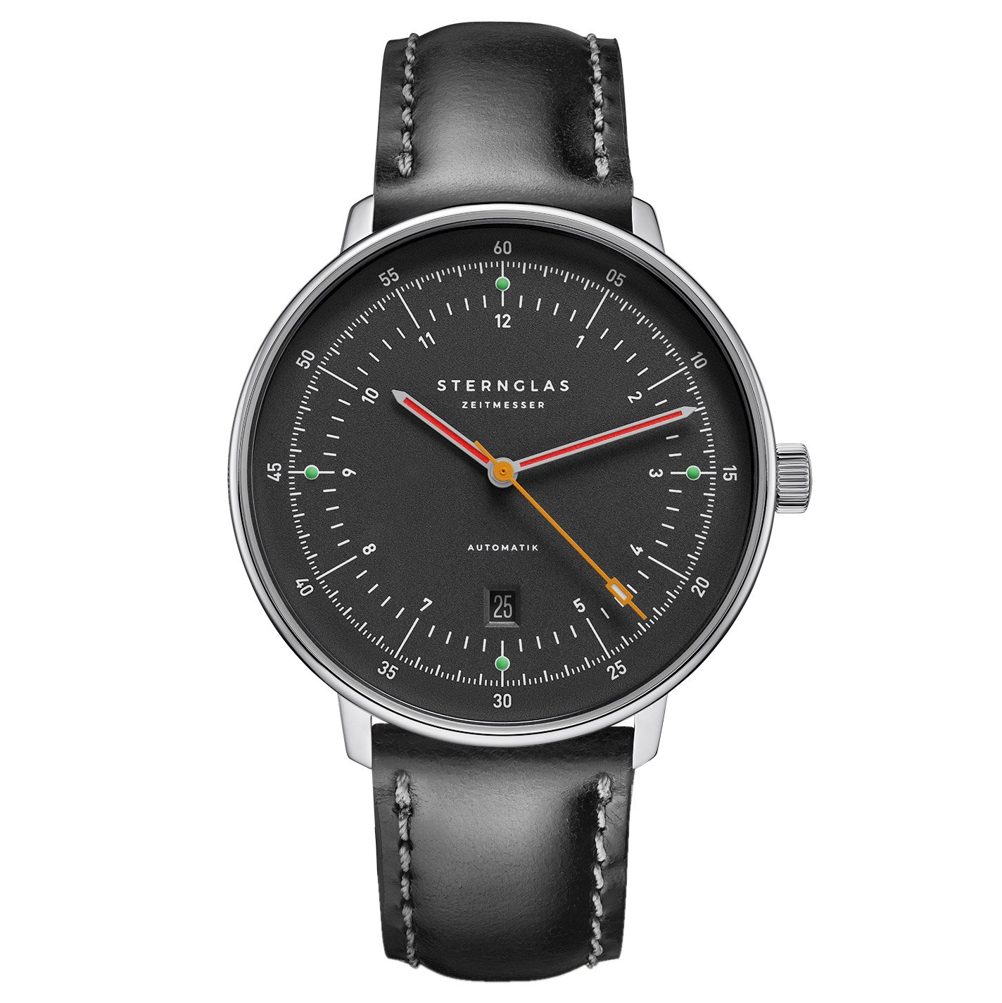 Sternglas S02-HH39-BR02 Herrenuhr Automatik Hamburg neugraphit Schwarz