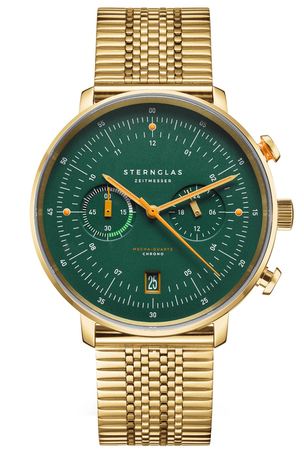 Sternglas S01-HCV22-ME09 Herren-Uhr Hamburg Chrono Edition Vintage Goldfarben