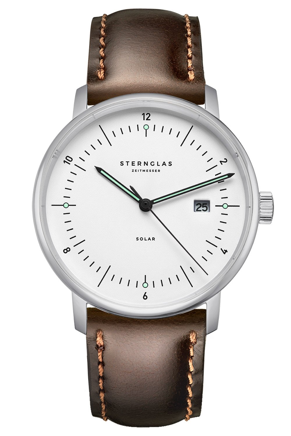 Sternglas S01-NS01-BR03 Herrenuhr Naos Solar Dunkelbraun/Weiß