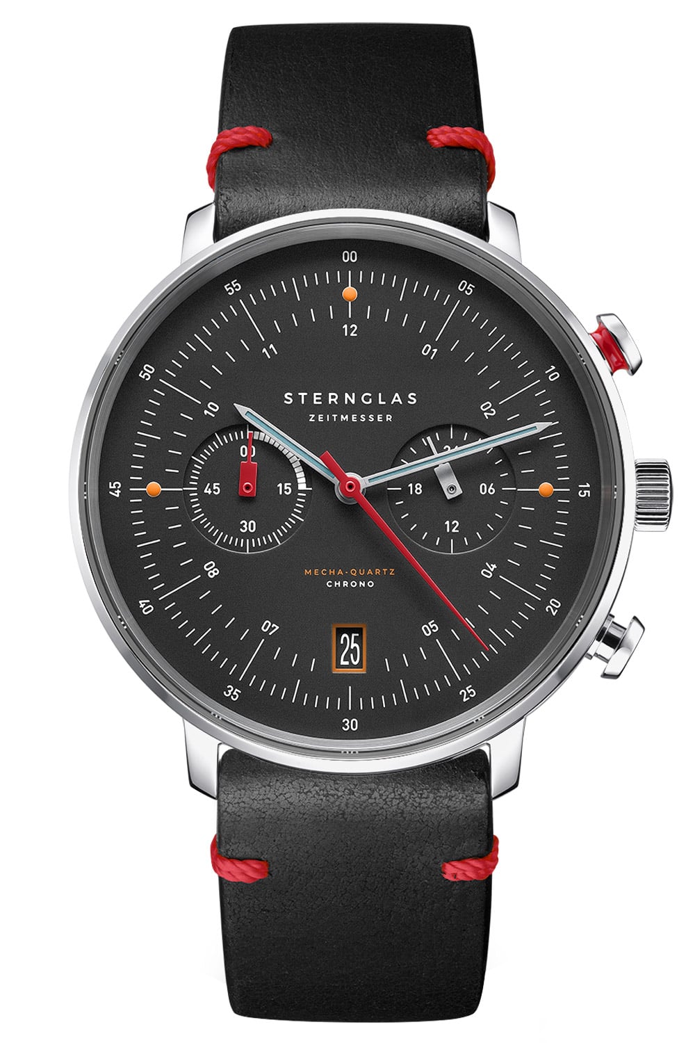 Sternglas S01-HCN03-VI29 Herrenuhr Mecha-Quartz Hamburg Chrono Neuwerk Schwarz