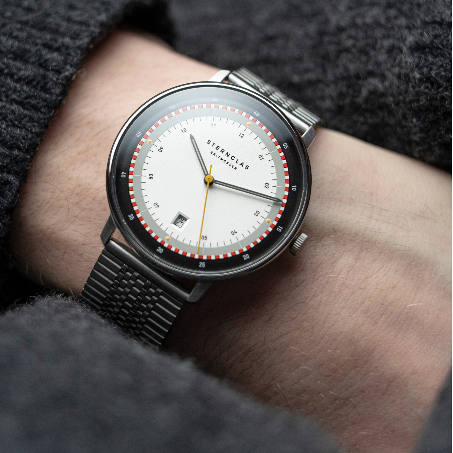 Sternglas Herrenuhr Quarz Hamburg Hafen Grau/Silberfarben LE S01  