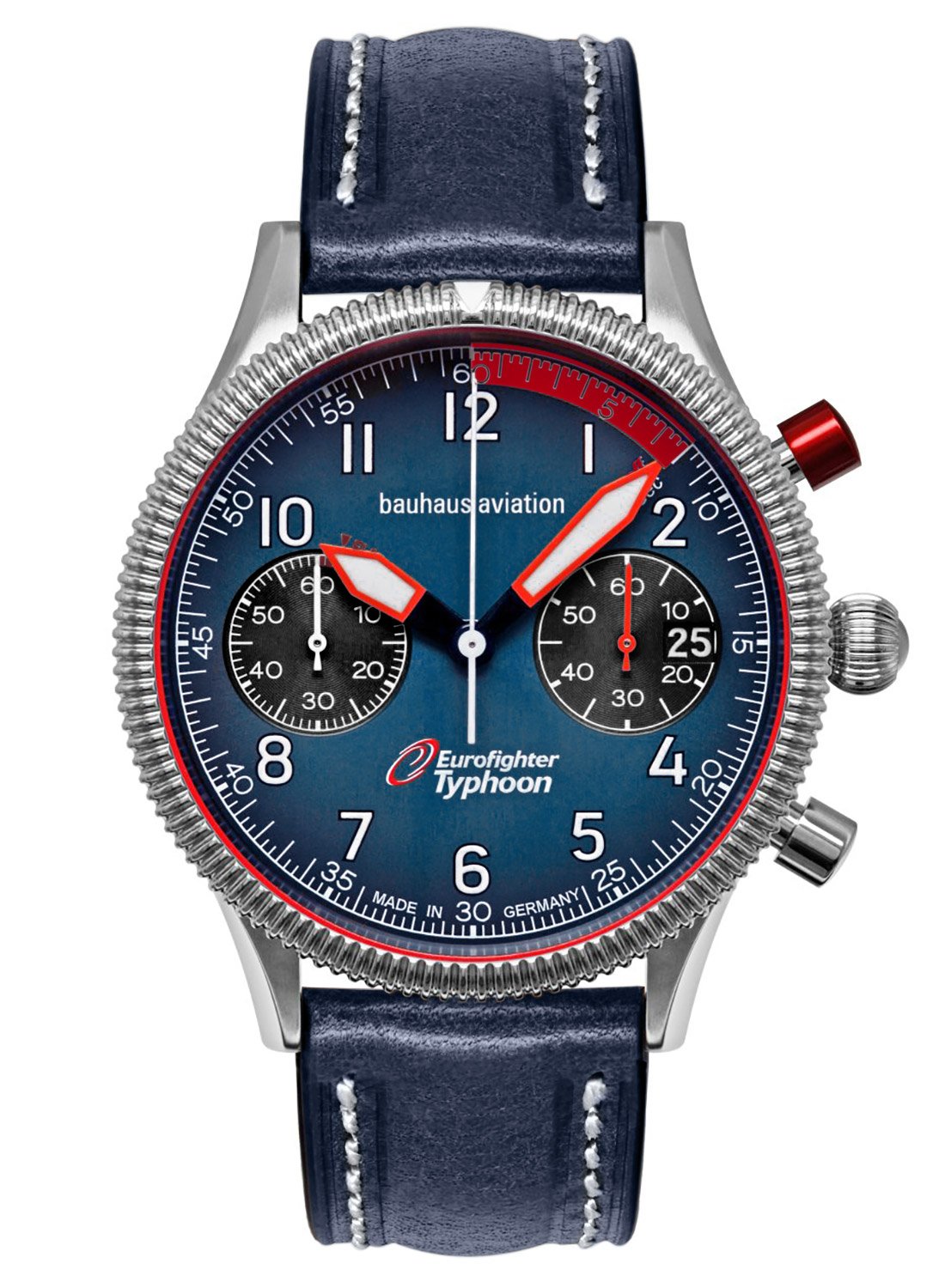 Bauhaus 2576-3 Herrenuhr Aviation Eurofighter Chronograph Dunkelblau